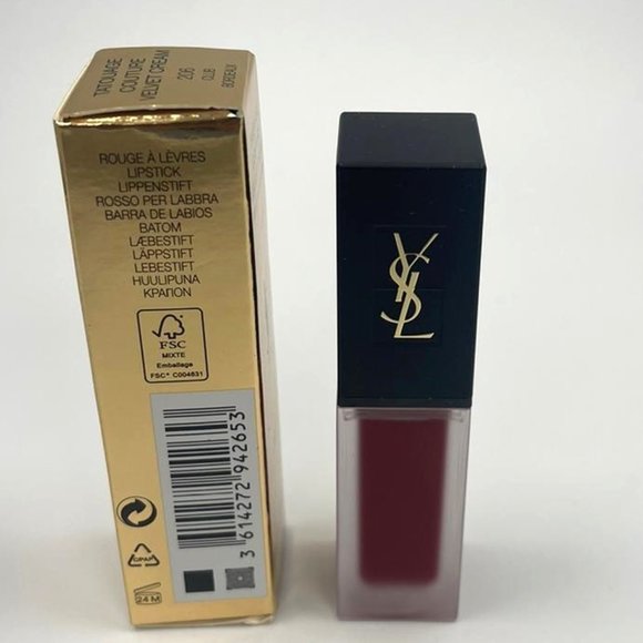 YSL Tatouage Couture Velvet Cream Liquid Lipstick 206 Club Bordeaux - Picture 3 of 3